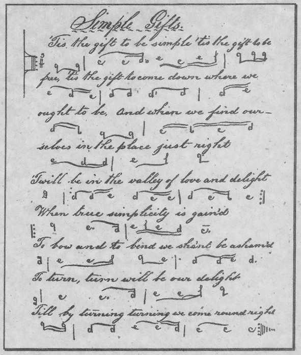 Attributed to Elder Joseph Brackett of the Alfred Shaker Ministry, June 28, 1848. Manuscript penned by Eldress Mary Hazzard of the New Lebanon Shaker Ministry.